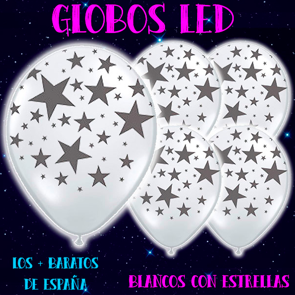 globos con luz y estrellitas