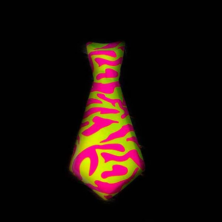 Corbata neon amarilla y rosa 