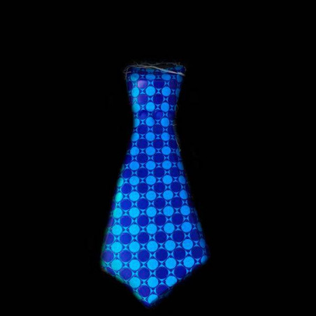 Corbata neon atrezzo cuadros azules