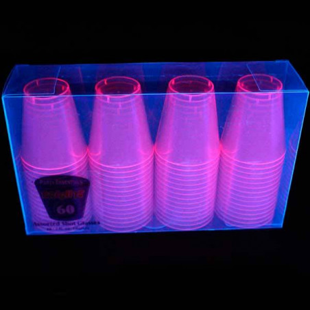 20 Vasos de chupito rosa discoteca UV