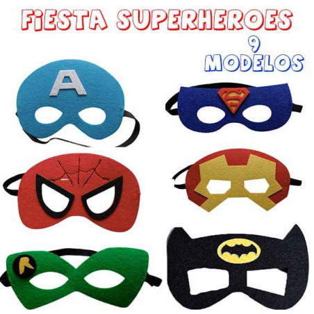 Ver a través de suelo Consulado Antifaces de SuperHeroes 9 unidades |Fiesta Superheroes
