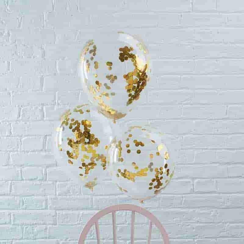 globos confeti dorado