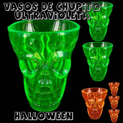 4 vasos chupito calavera Halloween