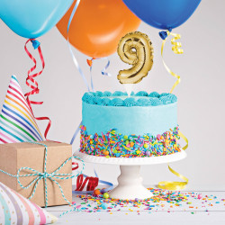 topper tarta globo numero 9