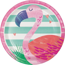 8 platos desechables fiesta verano pelicano