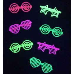 gafas neon brillan luz UV