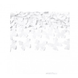 cañón confeti mariposas papel blancas