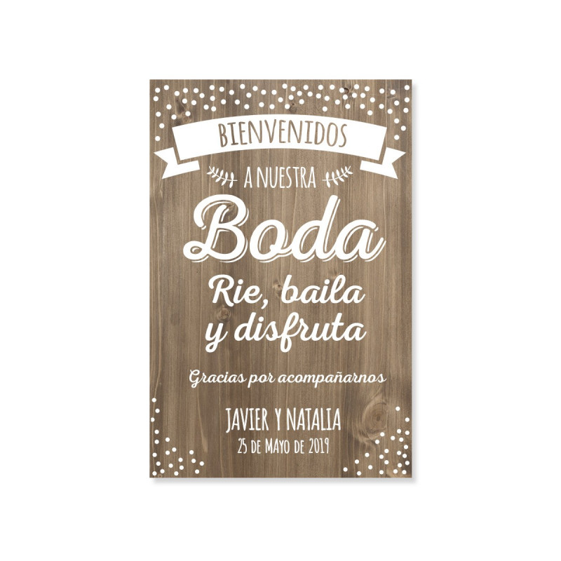 Cartel de Bienvenida para Bodas Personalizado