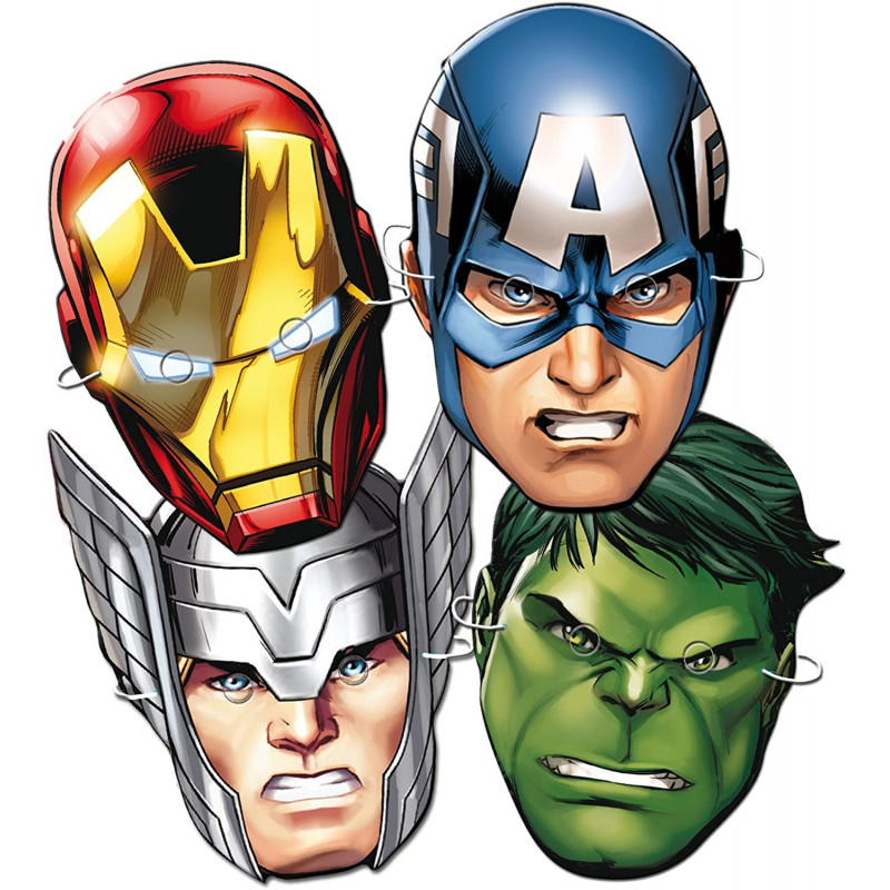 6 caretas superheroes Marvel