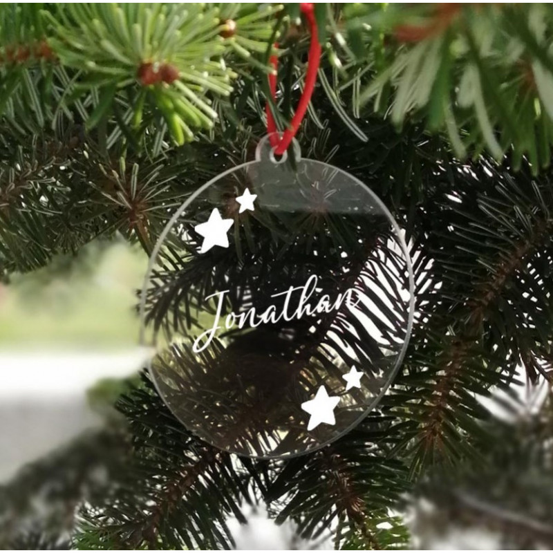Estrellas de Navidad de metacrilato plata personalizadas ornamento para el árbol de Navidad 