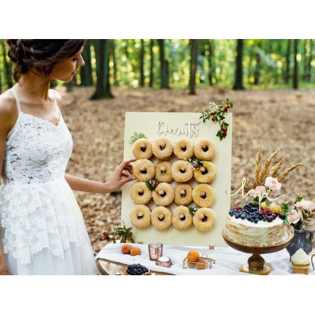 Expositor para donuts de madera bodas