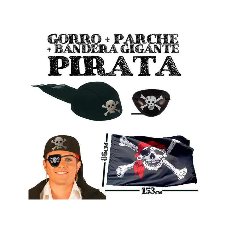 Gorro pirata parche pirata  bandera pirata