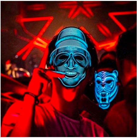 Máscara Payaso luz LED y activación por sonido