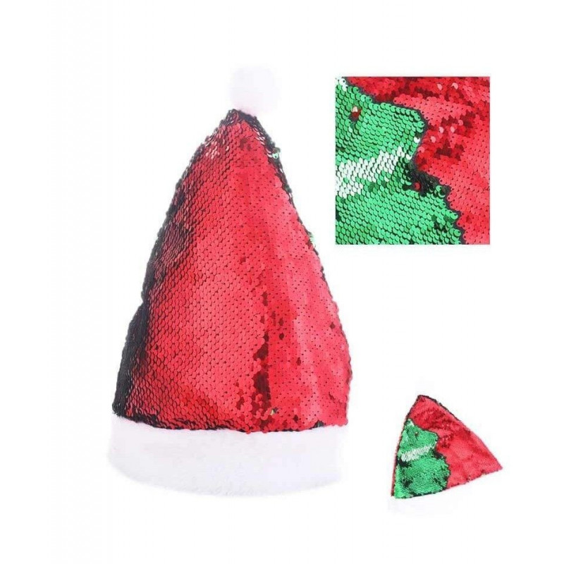 Gorro Papá Noel Lentejuela Reversible