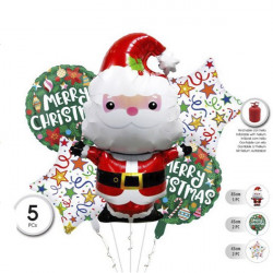 5 globos Navidad Papa Noel y regalos Foil