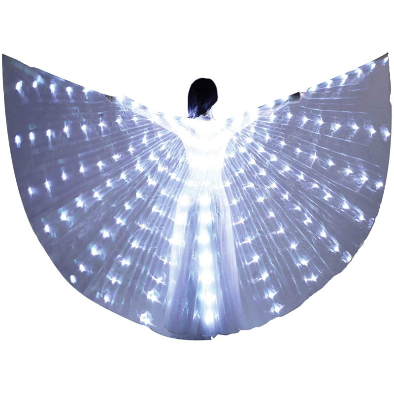 Capa LED luminosa para niños, luz blanca, alas de mariposa, iluminación  Led, accesorios de danza del vientre, fiesta, evento, vestido de escenario