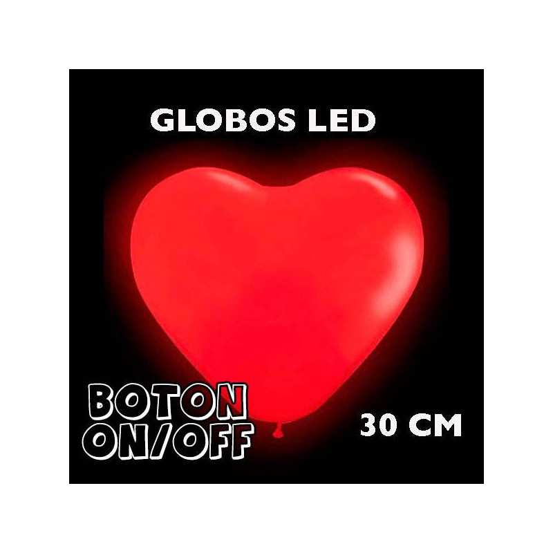 Globos luminosos corazón on/off