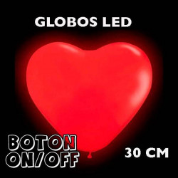 Globos luminosos corazón on/off
